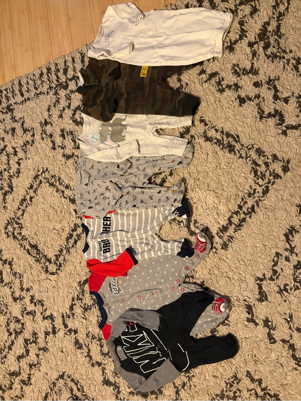 Nike Kids Mixed Color Sleepwear Pack - White, Green, Gray, Red, Black